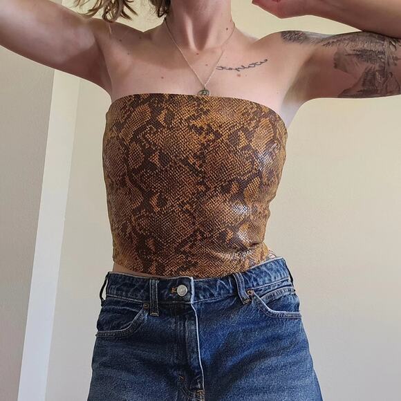 h:ours brown python tube top - Picture 2 of 8